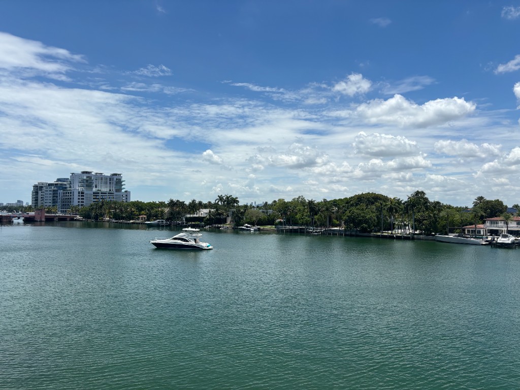 Boat on a tropical waterway, Miami