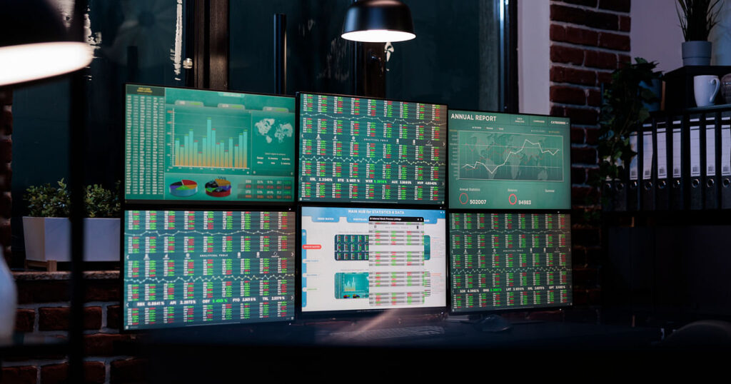 bloombergquint2F2022 062F624c847c ede2 4bf9 b9ee fdb620c6aa232FMultiple screen displaying financial data charts stock figures Source freepik