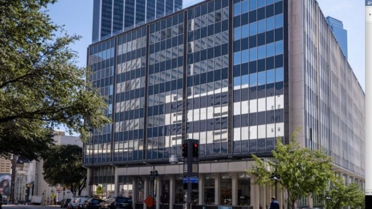 A midcentury downtown Dallas residential building is up for grabs