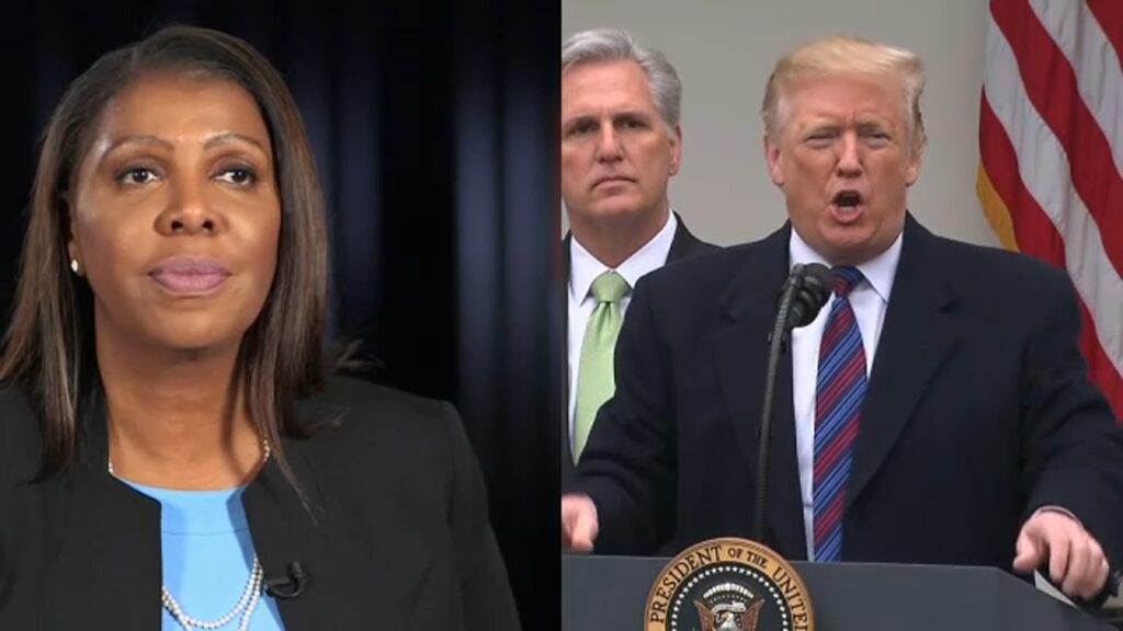 NY AG Letitia James asks court to fine Trump $370M, bar him from state's real estate industry 1 13719677 083023 wabc trump jame img